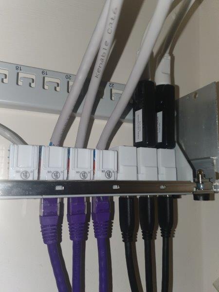 Photograph of USB Tuners mounted in patch panel