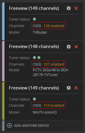 Screenshot of Plex's completely random default channel mapping decision making